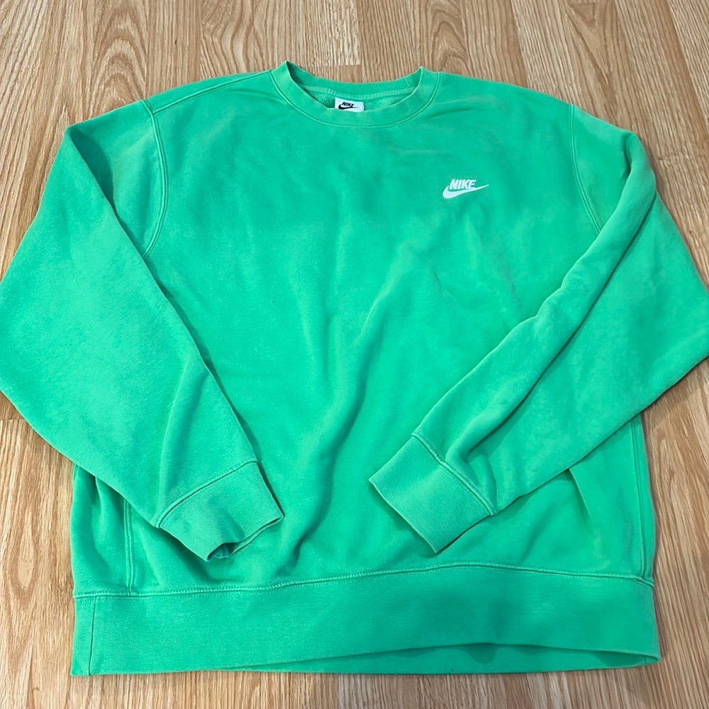 Bright Neon green Nike crewneck from dicks sporting goods